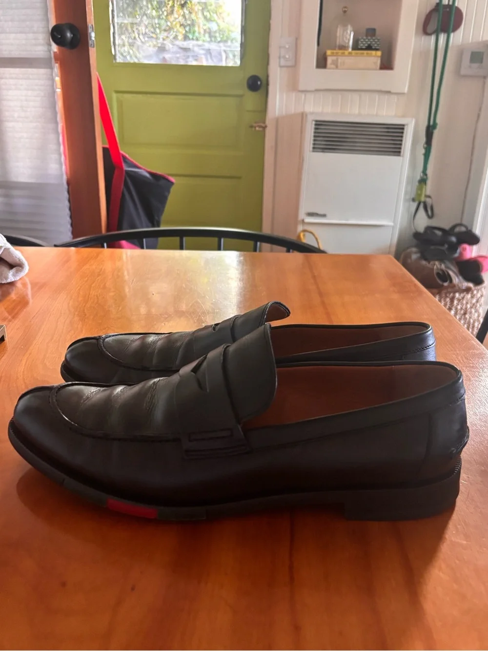 Gucci Black Leather Penny Loafers for Men